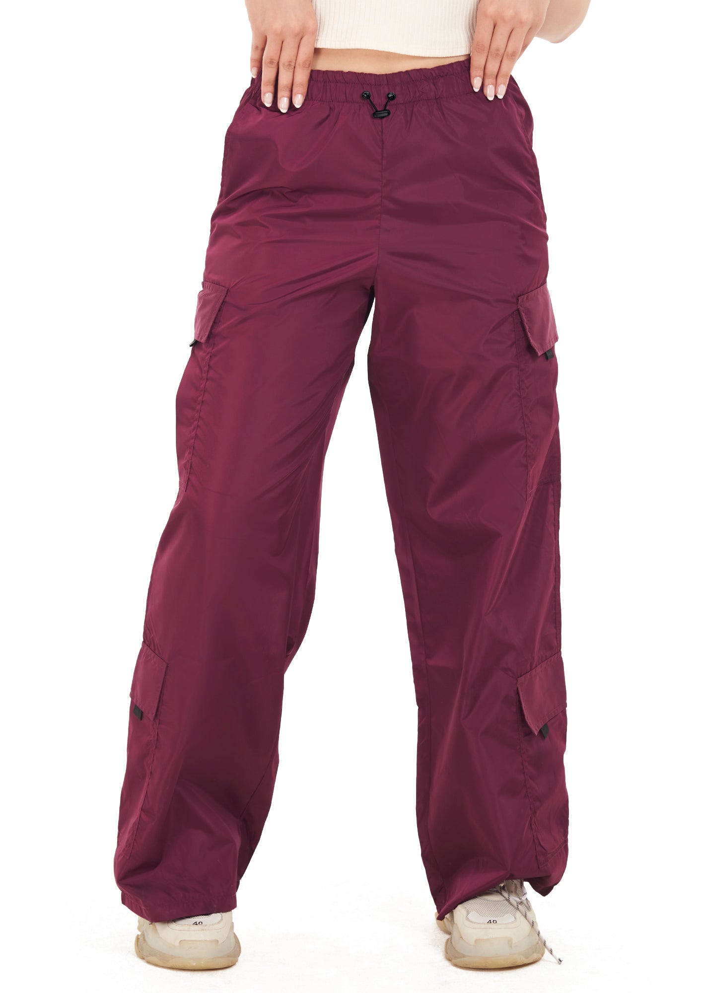 D-Red pocket parachute pant